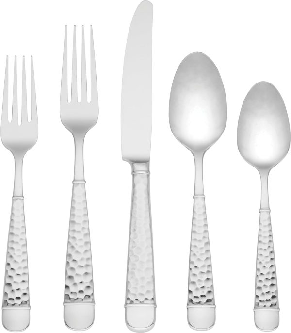 Eastwood 65-Piece Flatware Set, 12.45 LB, Metallic - Image 2