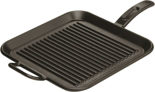 12 Inch Seasoned Cast Iron Grill Pan; Design-Forward Cookware