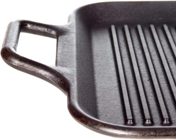 12 Inch Seasoned Cast Iron Grill Pan; Design-Forward Cookware - Image 4
