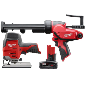 M12 12V Cordless Jig Saw Kit with Battery and Caulk Gun