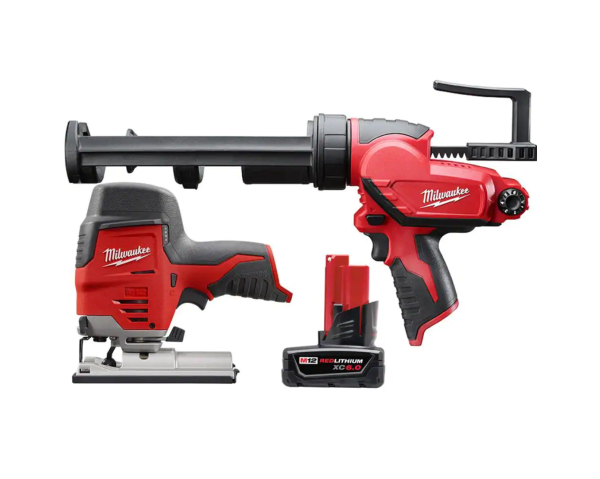 M12 12V Cordless Jig Saw Kit with Battery and Caulk Gun
