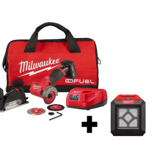 2522-21XC-2364-20 M12 FUEL 12-Volt 3 in. Lithium-Ion Brushless Cordless Cut Off Saw Kit with M12 Flood Light