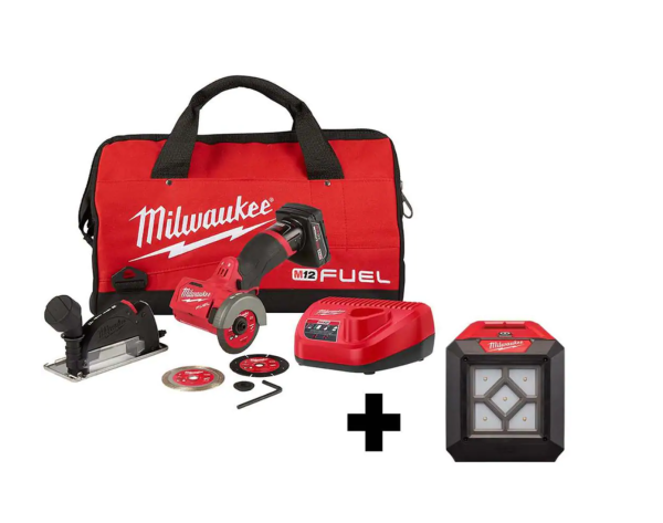 2522-21XC-2364-20 M12 FUEL 12-Volt 3 in. Lithium-Ion Brushless Cordless Cut Off Saw Kit with M12 Flood Light