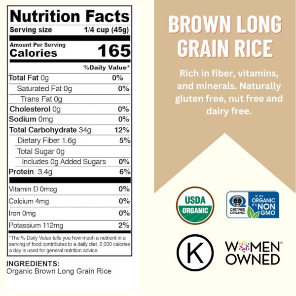 Mountain High Organics Certified Brown Long Grain Rice 6 Gallon/40 Lb Bucket - Image 2