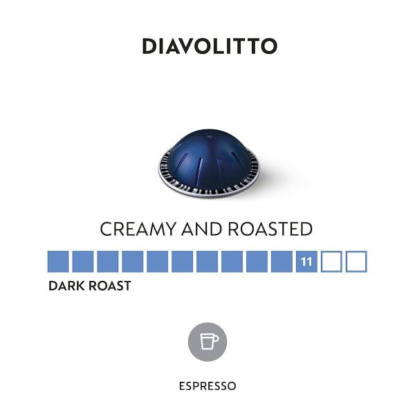 Nespresso Capsules VertuoLine, Diavolitto, Dark Roast Espresso Coffee, 10 Count (Pack of 5), Brews 1.35oz (VERTUO LINE ONLY) - Image 2