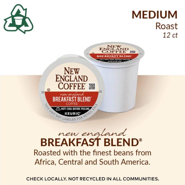 New England Coffee Breakfast Blend Medium Roast Single Serve Pods, 12ct Box (Pack of 6) - Image 3
