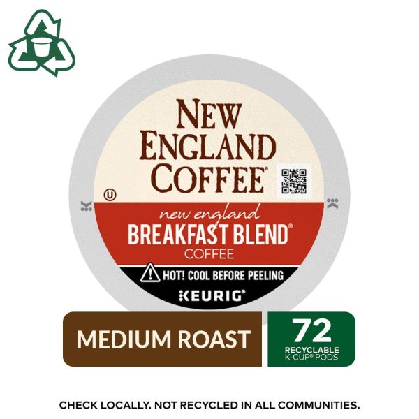 New England Coffee Breakfast Blend Medium Roast Single Serve Pods, 12ct Box (Pack of 6) - Image 4