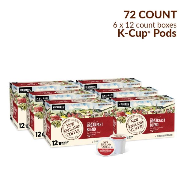 New England Coffee Breakfast Blend Medium Roast Single Serve Pods, 12ct Box (Pack of 6) - Image 5