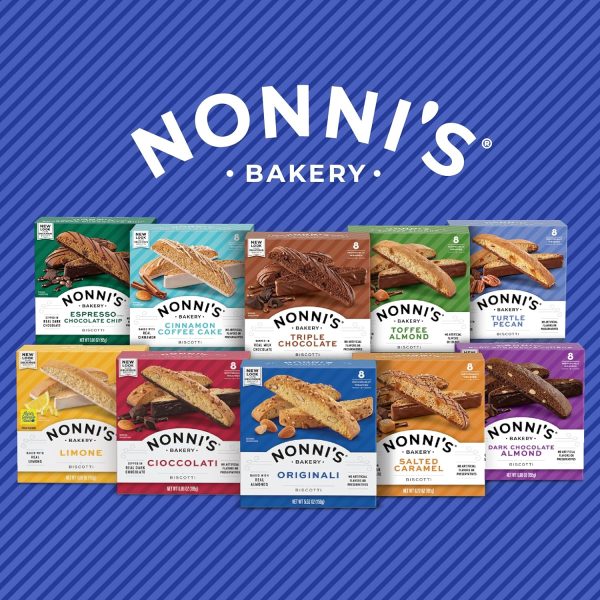 Nonni s Toffee Almond Biscotti Italian Cookies   6 Boxes Biscotti Cookies w/English Toffee Bits   Biscotti Individually Wrapped Cookies Dipped in Milk Chocolate w/Almond Toffee Candy Bits   6.88 oz - Image 7