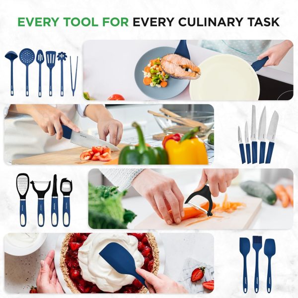 Nutrichef 54 Piece Professional Grade Complete Home Kitchen Cookware Set, Ceramic Non-Stick Bakeware, Pot and Pans Kit, Cool-Touch Handles, Safe for Gas, Electric, Induction Cooktops, Easy Clean - Image 4