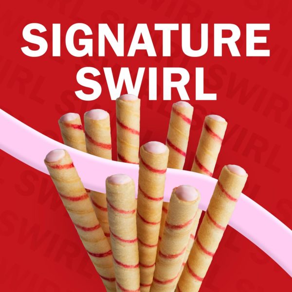 Pirouline Rolled Wafers – Strawberry – Rolled Wafer Sticks, Crème Filled Wafers, Rolled Cookies for Coffee, Tea, Ice Cream, Snacks, Parties, Gifts, and More – 14.1oz Tin 6 Pack - Image 2