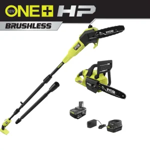 P2520-PS  HP 18V Cordless 10 in. Chainsaw and Whisper Series 8 in. Pole Saw with 4.0 Ah Battery and Charger