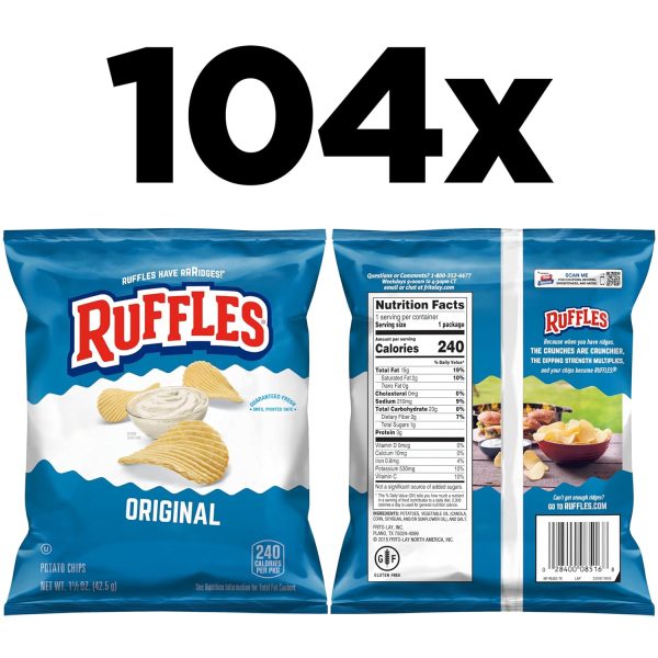 Ruffles Potato Chips, Original, 1 Ounce (Pack of 104) - Image 2
