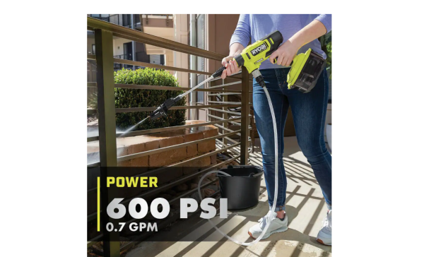 RY121850VNM ONE+ HP 18V Brushless EZClean 600 PSI 0.7 GPM Cordless Cold Water Power Cleaner (Tool Only) - Image 5