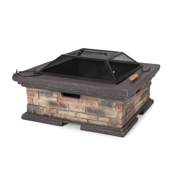 Skylah 15.5  H x 29  W Concrete Wood Burning Outdoor Fire Pit with Lid - Image 3