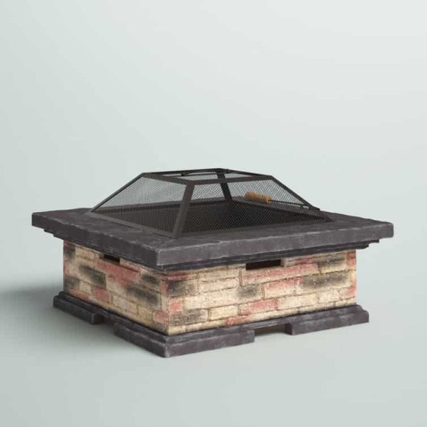 Skylah 15.5  H x 29  W Concrete Wood Burning Outdoor Fire Pit with Lid - Image 5