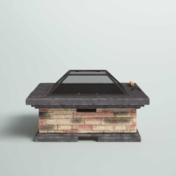 Skylah 15.5  H x 29  W Concrete Wood Burning Outdoor Fire Pit with Lid - Image 6