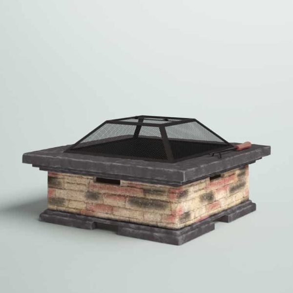 Skylah 15.5  H x 29  W Concrete Wood Burning Outdoor Fire Pit with Lid - Image 7