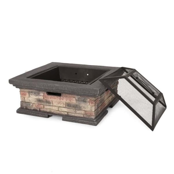 Skylah 15.5  H x 29  W Concrete Wood Burning Outdoor Fire Pit with Lid - Image 2
