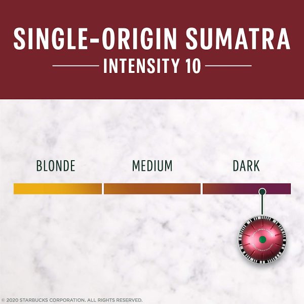 Starbucks by Nespresso Dark Roast Single-Origin Sumatra Coffee (32-count single serve capsules, compatible with Nespresso Vertuo Line System) - Image 2
