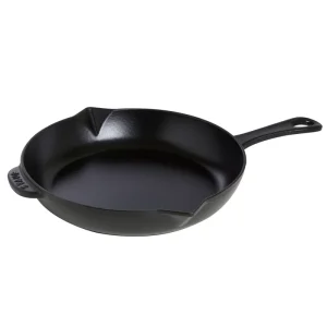 1223025 Cast Iron 12-inch Fry Pan   Matte Black, Made in France
