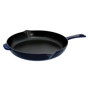 1223091 Cast Iron 12-inch Fry Pan   Dark Blue, Made in France