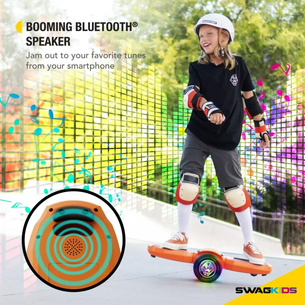 Swagtron Shuttle Zipboard Electric Hoverboard Skateboard 7 mph and 3-Mile Range LED Wheels Bluetooth Speaker - Image 2