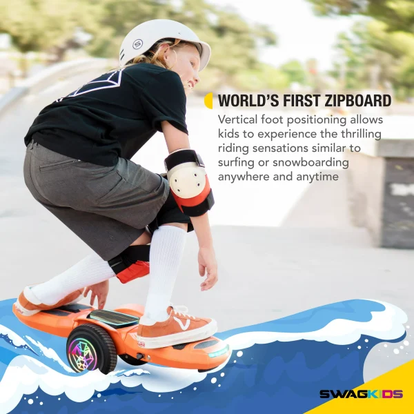 Swagtron Shuttle Zipboard Electric Hoverboard Skateboard 7 mph and 3-Mile Range LED Wheels Bluetooth Speaker - Image 5