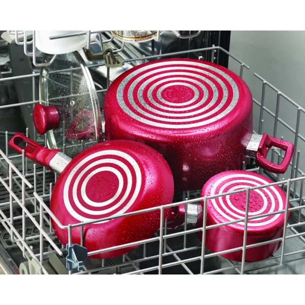 Nonstick Aluminum 20 Piece Cookware Set   Cooking Utensils, Red - Image 3