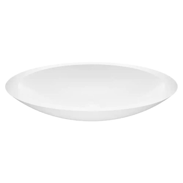 VG04011 Matte Stone Wisteria Composite Oval Vessel Bathroom Sink, White - Image 3