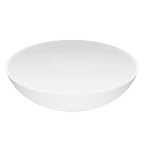 VG04015 Matte Stone Lotus Composite Round Vessel Bathroom Sink, White - Image 4