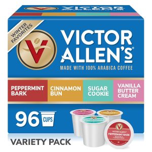 Victor Allen s Coffee Winter Wonderland Variety Pack, 96 Count, Single Serve Coffee Pods for Keurig K-Cup Brewers