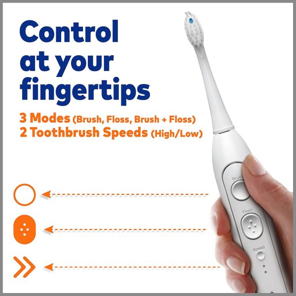 Sonic-Fusion 2.0 Professional Flossing Toothbrush, Electric Toothbrush and Water Flosser Combo In One, White - Image 8
