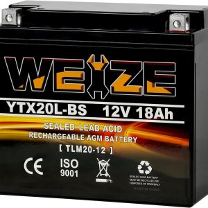 Weize YTX20L-BS High Performance Power Sports- Maintenance Free   Sealed AGM Battery ETX20L BS For Motorcycle ATV UTV snowmobile