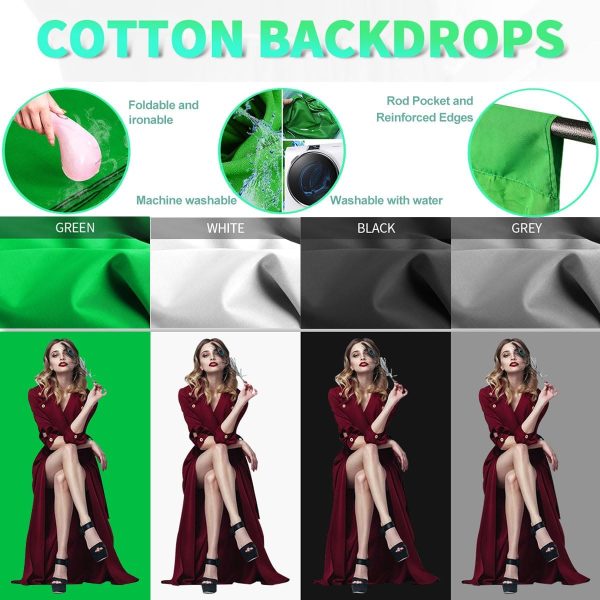 YISITONG Photography Video Studio Lighting Kit Softbox Umbrella Continuous Lighting Set with 4 Backdrops 6.2ft x 10ft Background Stand Support System for Photo Studio Product Portrait Video Shooting - Image 2