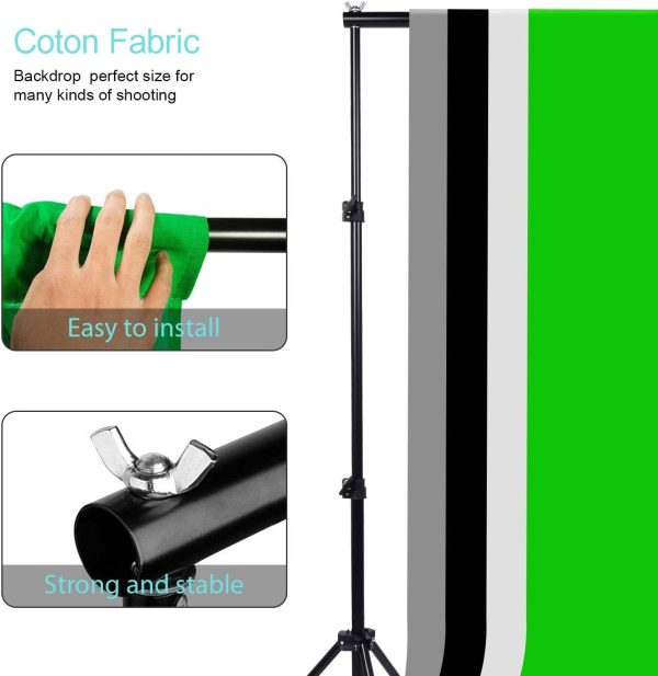 YISITONG Photography Video Studio Lighting Kit Softbox Umbrella Continuous Lighting Set with 4 Backdrops 6.2ft x 10ft Background Stand Support System for Photo Studio Product Portrait Video Shooting - Image 3