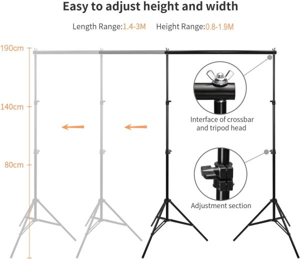 YISITONG Photography Video Studio Lighting Kit Softbox Umbrella Continuous Lighting Set with 4 Backdrops 6.2ft x 10ft Background Stand Support System for Photo Studio Product Portrait Video Shooting - Image 8