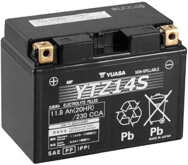 Yuasa YUAM72Z14 Factory Activated Maintenance Free Battery   YTZ14S