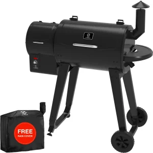 ZPG-450A3 Wood Pellet Grill   Smoker 8-in-1 BBQ 2022 model, Black