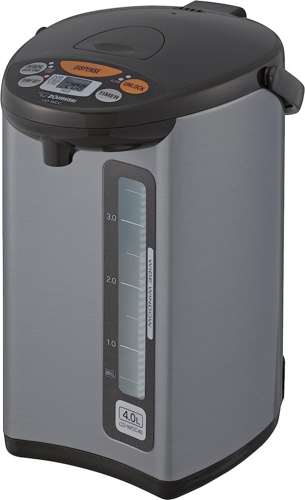Zojirushi Micom Water Boiler   Warmer, 135 oz. / 4.0 Liters, Silver