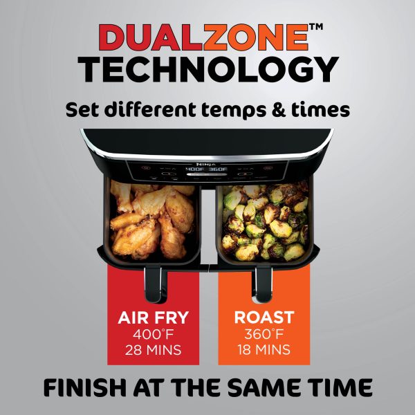 Foodi 6-in-1   10-Qt. 2-Basket Air Fryer with DualZone Technology- Air Fry, Roast   More - Image 3