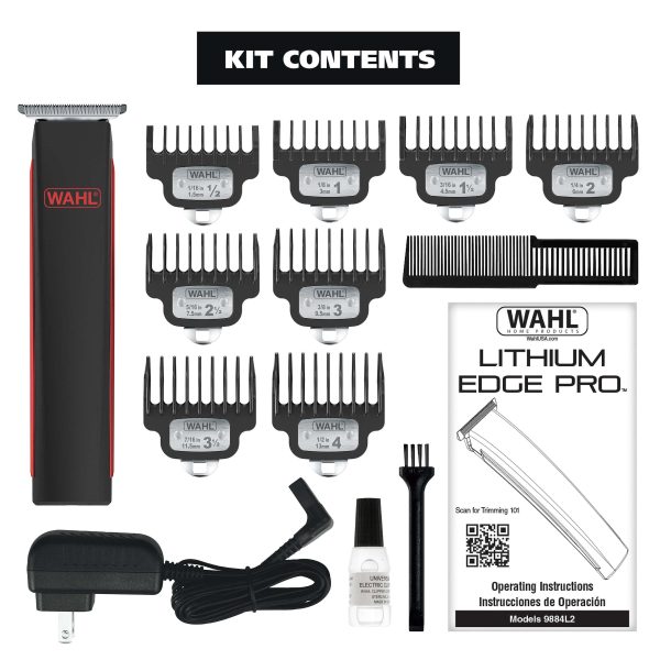 Wahl Edge Pro Lithium-Ion Cordless Beard Trimmer with T-Blade17 pc Grooming Kit for Men   9895 - Image 8