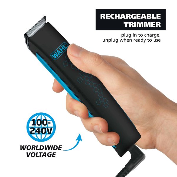 Wahl Diamond Edge Lithium-Ion Cordless Beard Trimmer Kit, Men, 12pc, Black   9886-600 - Image 6