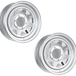 2-Pack eCustomrim Trailer Rims Wheels 15 in. 15X6 6 Lug Galvanized Spoke