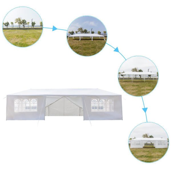 Zimtown 10x30ft Party Patio Tent Canopy Gazebo Pavilion Event Canopies(8 sides) - Image 4