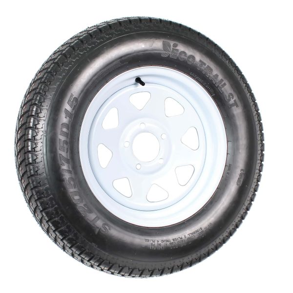 2-Pack Trailer Tire On Rim ST205/75D15 205/75 D 15 in. LRC 5 Hole White Spoke - Image 3