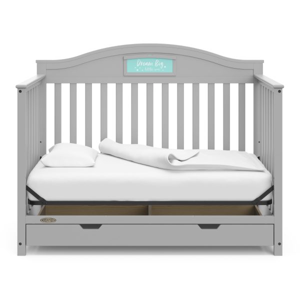 Story 5-in-1 Convertible Baby Crib with Drawer, Pebble Gray - Image 12