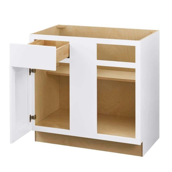 Bay BBC36 Avondale 36 in. W x 24 in. D x 34.5 in. H Ready to Assemble Plywood Shaker Blind Corner Kitchen Cabinet in  White - Image 5