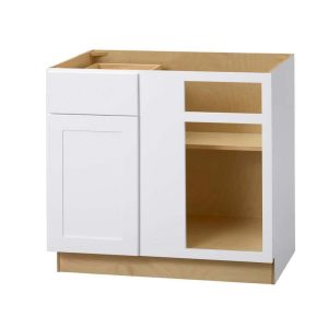 Bay BBC36 Avondale 36 in. W x 24 in. D x 34.5 in. H Ready to Assemble Plywood Shaker Blind Corner Kitchen Cabinet in  White