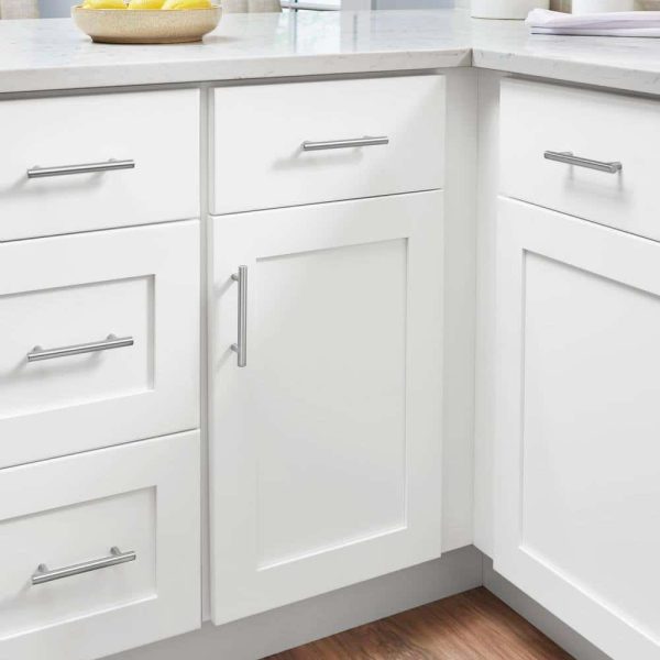 Bay BBC36 Avondale 36 in. W x 24 in. D x 34.5 in. H Ready to Assemble Plywood Shaker Blind Corner Kitchen Cabinet in  White - Image 2